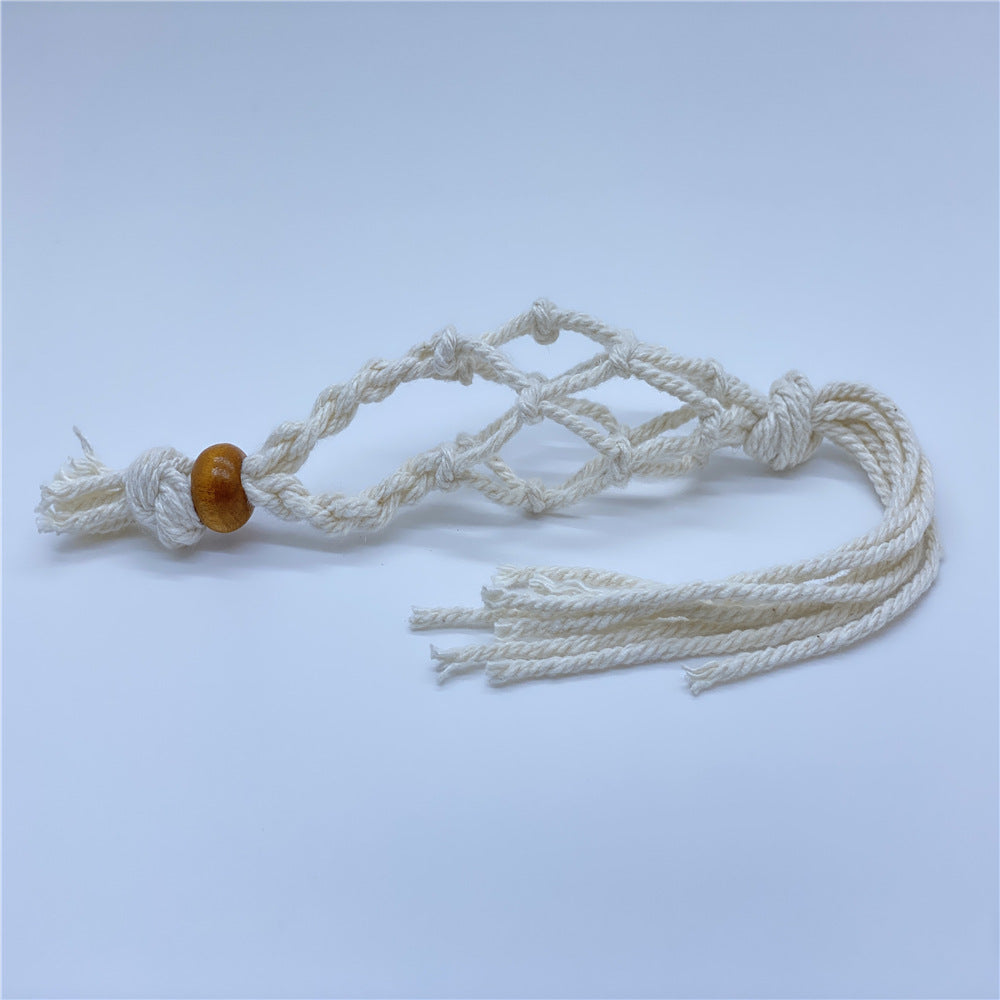 Wholesale Crystal Raw Stone Woven Mesh Pocket Keychain Natural Stone ACC-KC-Nius001