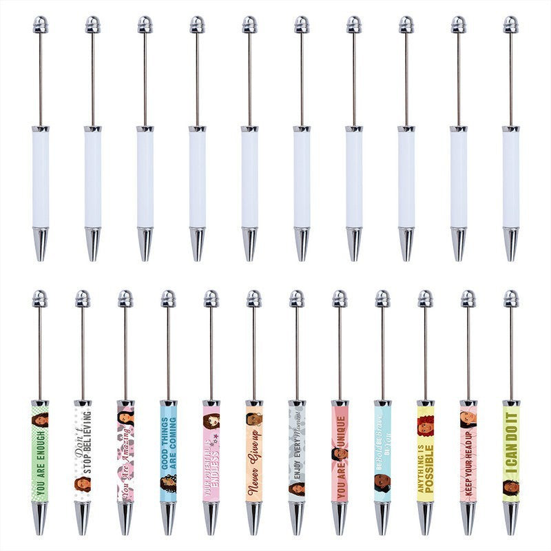 Wholesale Beadable Pens Flower Film Transfer Cartoon Sticker Bead Pen Sublimation Printing Pattern DIY Bead Pen ACC-PN-CY008