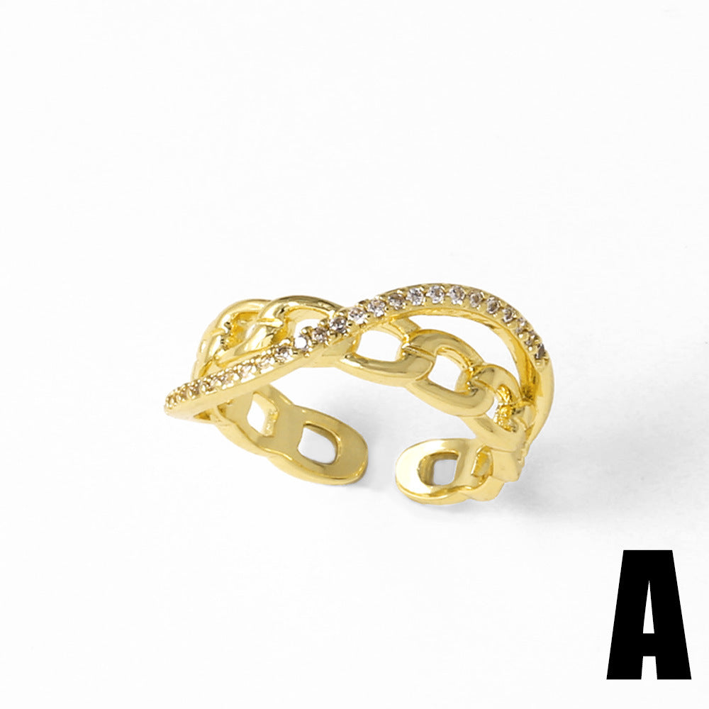 Wholesale Pearl Sequin Butterfly Open Copper Plated 18K Ring