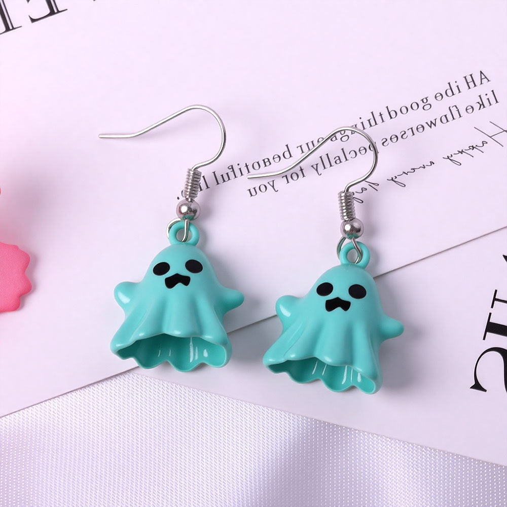 Wholesale  Gothic Ghost Three-Dimensional Alloy Pendant Earrings