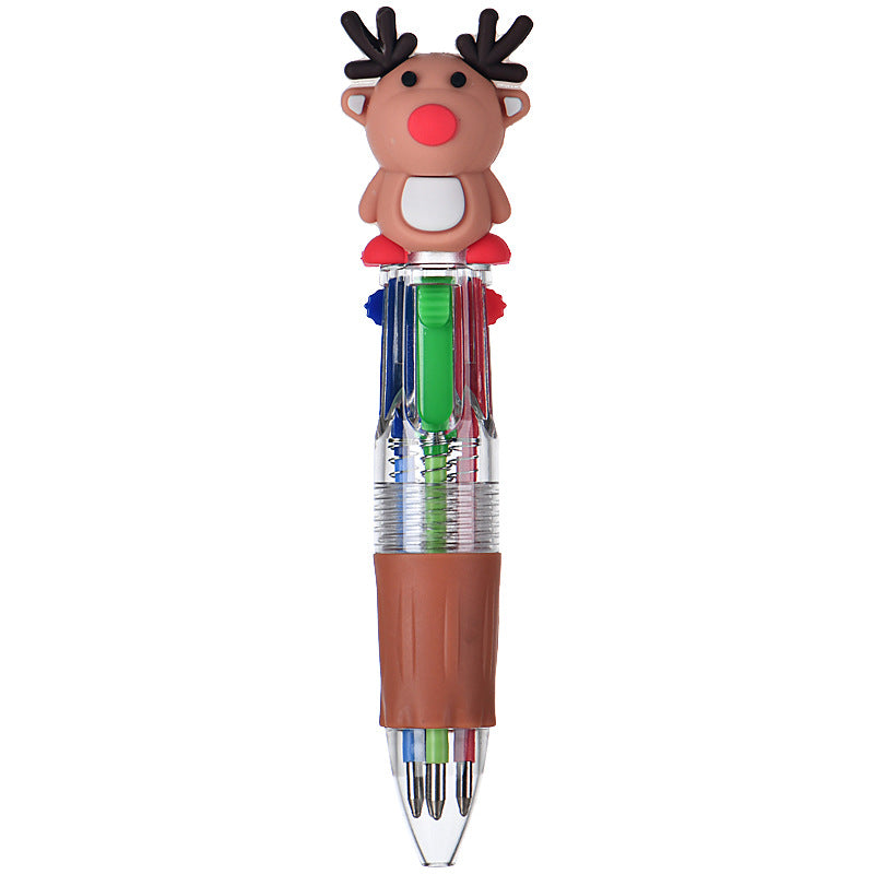 Wholesale Cute cartoon Christmas four-color ballpoint pen