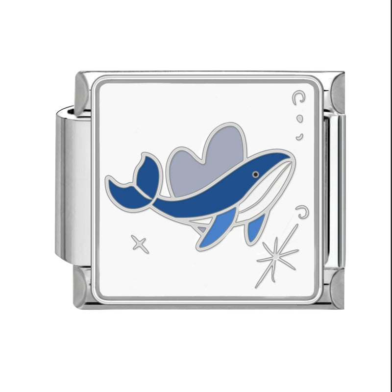 Wholesale Italian Charm Bracelet 9mm DIY Splicing Removable Marine Series Titanium Steel Composable Bracelet