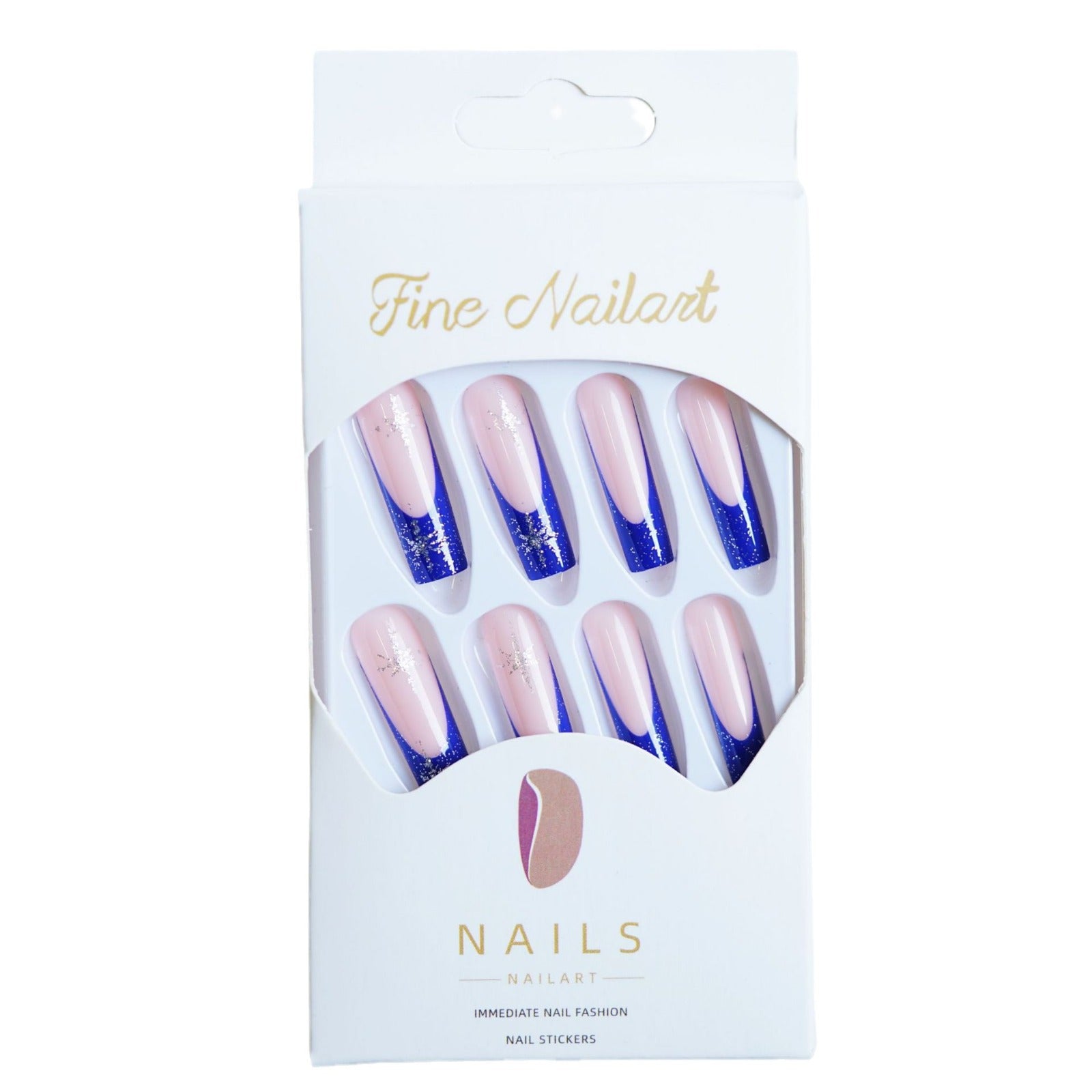 Wholesale 24 Pieces/ box Blue Purple Snowflake Nails Kits Nail Stickers