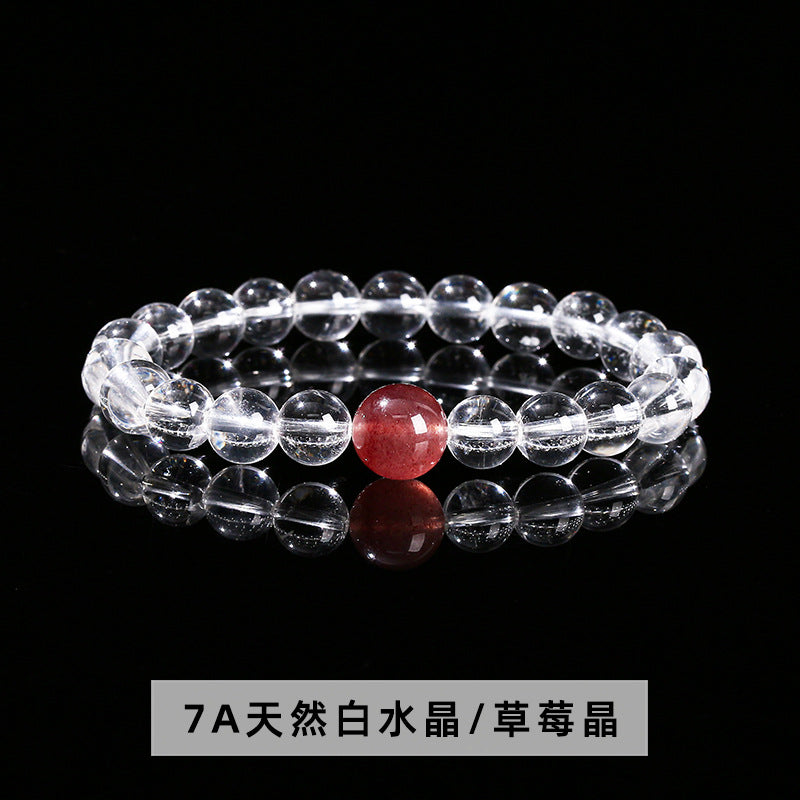 Wholesale Natural White Crystal Aquamarine Top Bead Bracelet