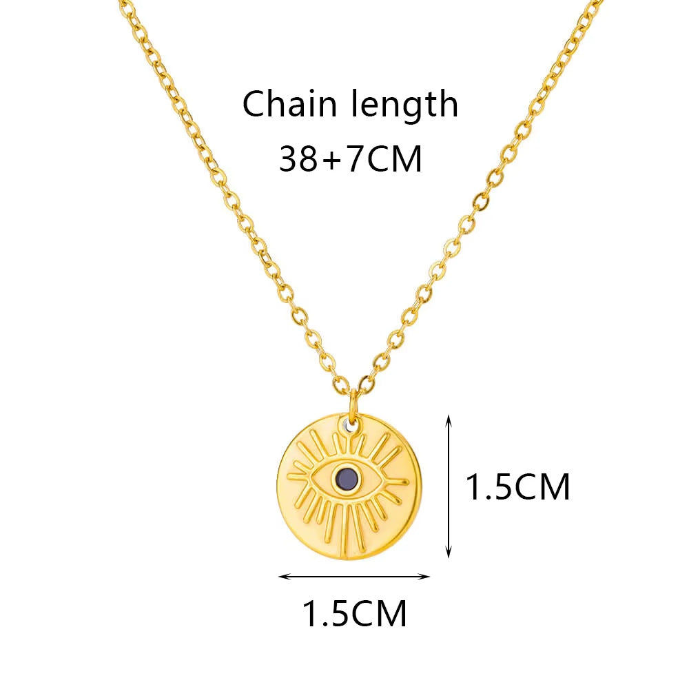 Wholesale  Stainless steel Plated 18K Gold Hand Pendant Blue Zircon  Clavicle Chain