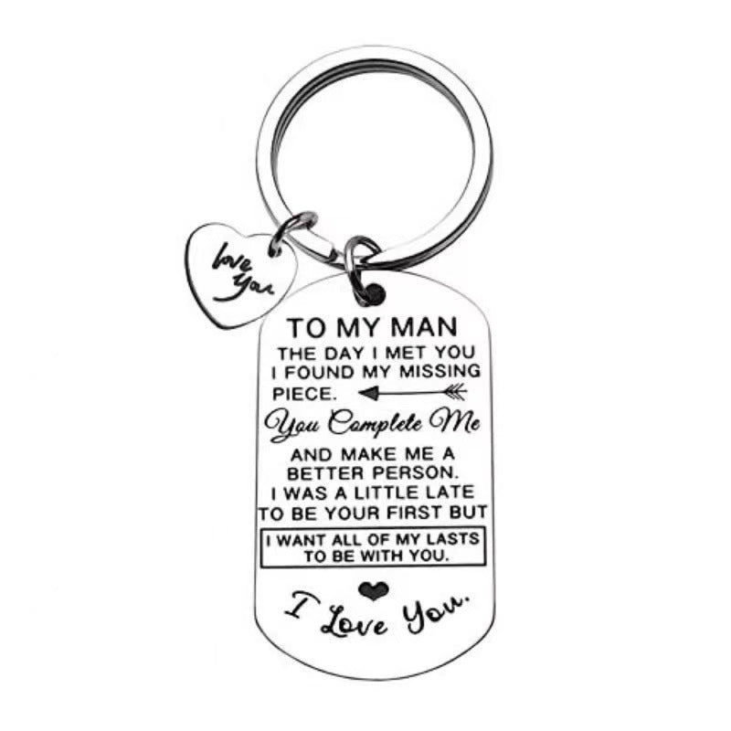 Wholesale Titanium Steel Couple Dog Tag Keychain Valentine S Day Anniversary Gift Fashion Accessory