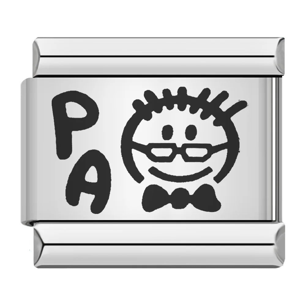 Wholesale 9mm Italian Charm Starter Bracelets DIY square Single Section Creative Stainless Steel Composable Bracelet