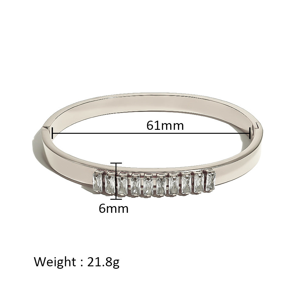 Wholesale Stainless Steel 18K Gold Plated Geometric Star Flower Zircon Bracelet