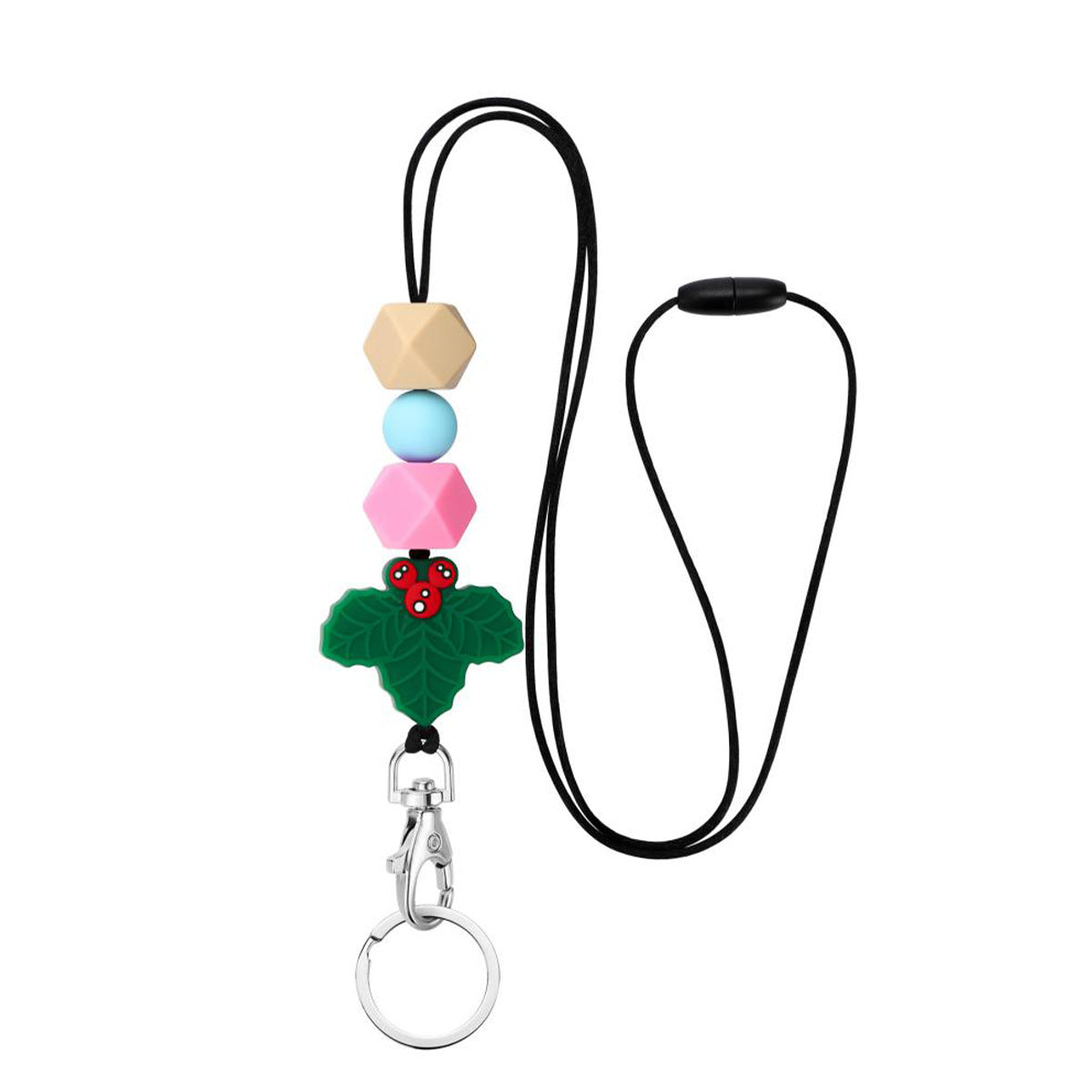 Wholesale Silicone Round Irregular Beaded Christmas Series  Keychains