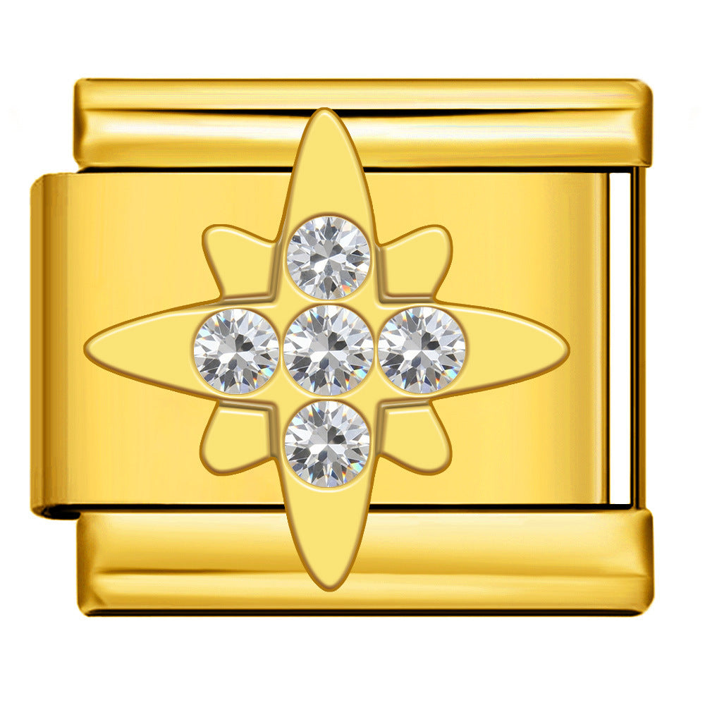 Wholesale 9mm Italian Charm Starter Bracelets DIY square Single Section Creative Stainless Steel Composable Bracelet