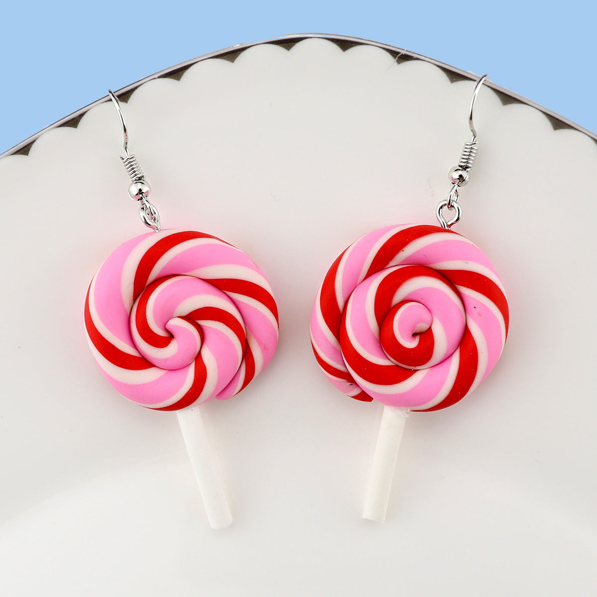 Wholesale  personality cute  soft pottery lollipop earrings