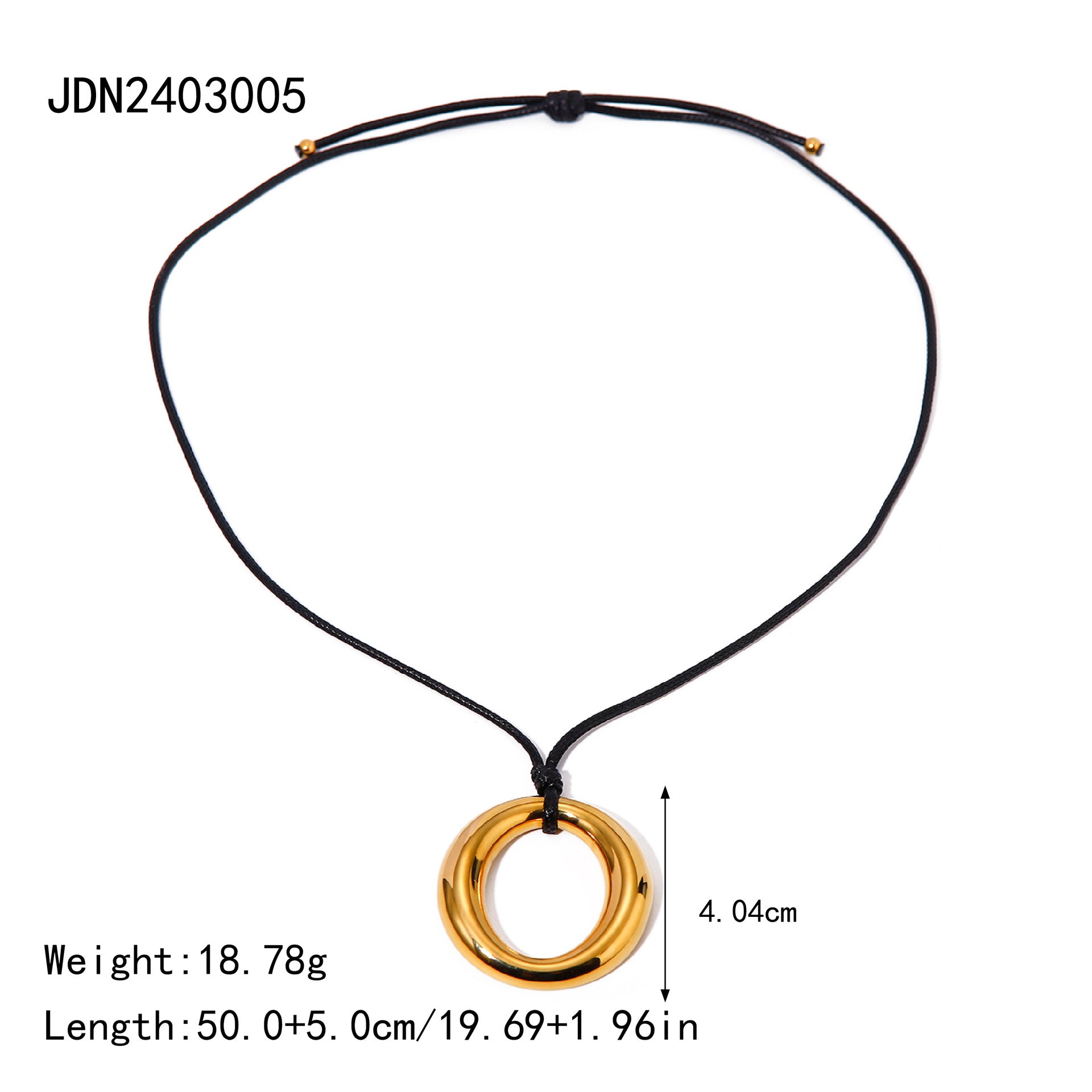 Wholesale 18k Gold Stainless Steel Necklace Wax Rope Necklace Round Hollow Necklace ACC-NE-JieDing003
