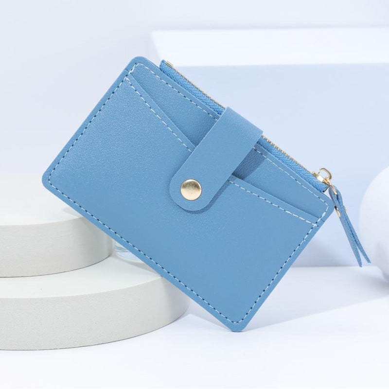 Wholesale PU Leather Multi Slot Zipper Card Wallet Black Fashion Accessory For Women