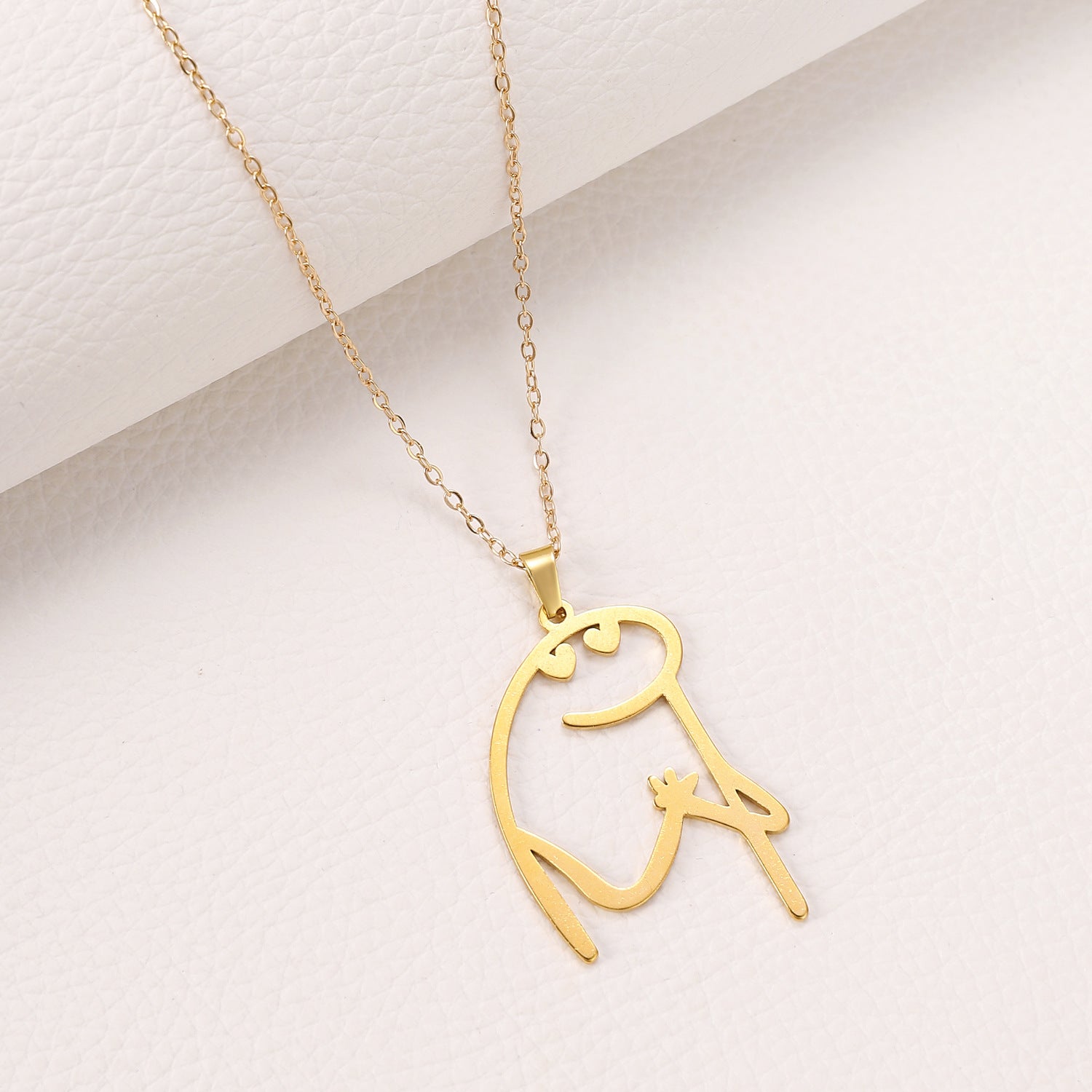 Wholesale Funny Cute Cartoon Character Gold Stainless Steel Necklace