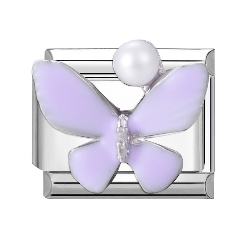 Wholesale 9mm Italian Charm Starter Bracelets DIY Butterfly Series Stainless Steel Composable Bracelet