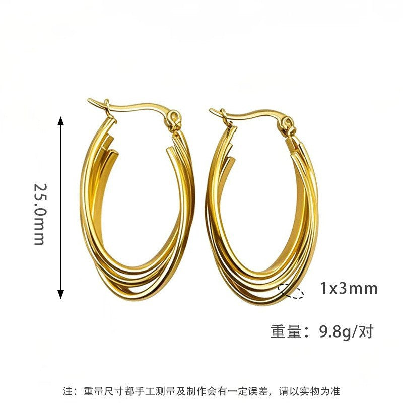 Orecchini incolore all'ingrosso in acciaio al titanio