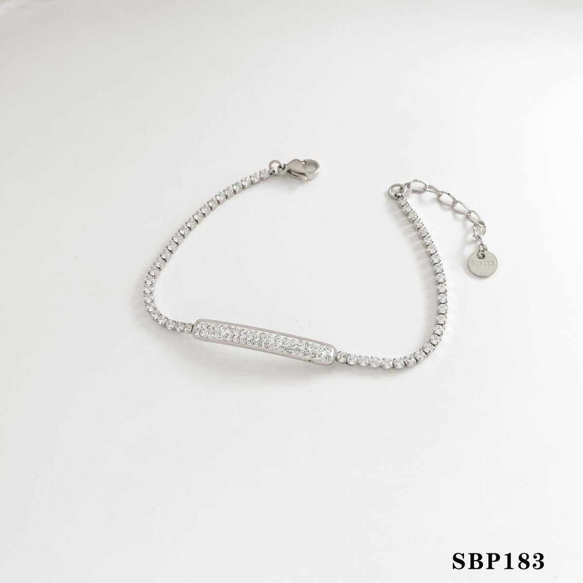 Wholesale Simple Style Stacked Bracelet Combination suit Stainless Steel Zircon Jewelry