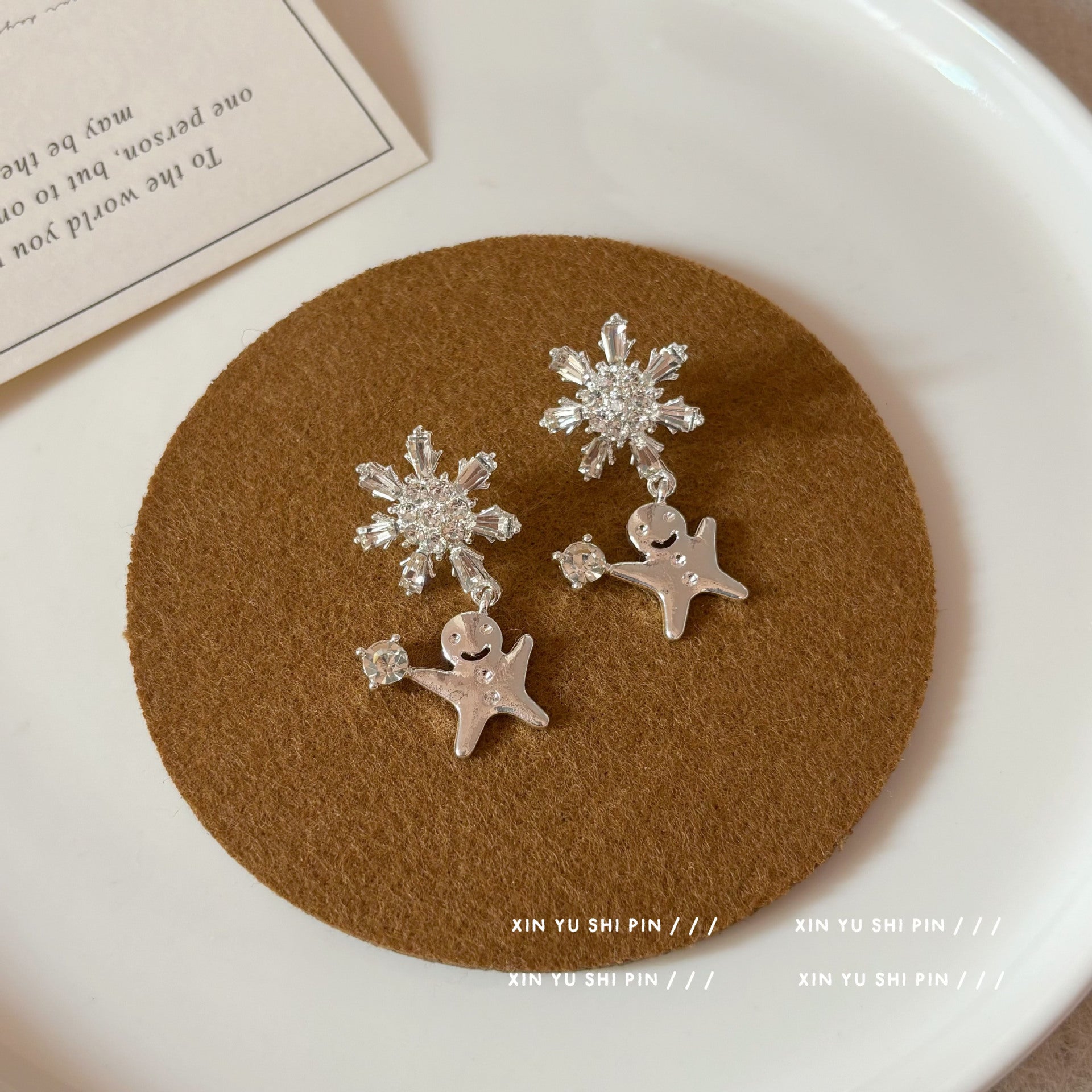 Wholesale Christmas Snowflake Gingerbread Man Smart Earrings Cute Exquisite  Earrings