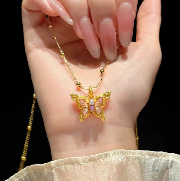 Wholesale openwork butterfly necklace