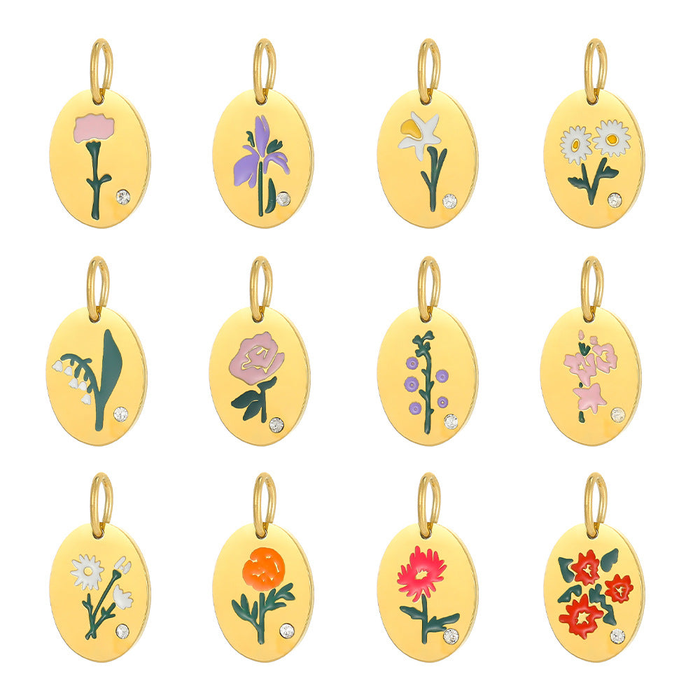 Wholesale Petal stainless steel DIY pendant