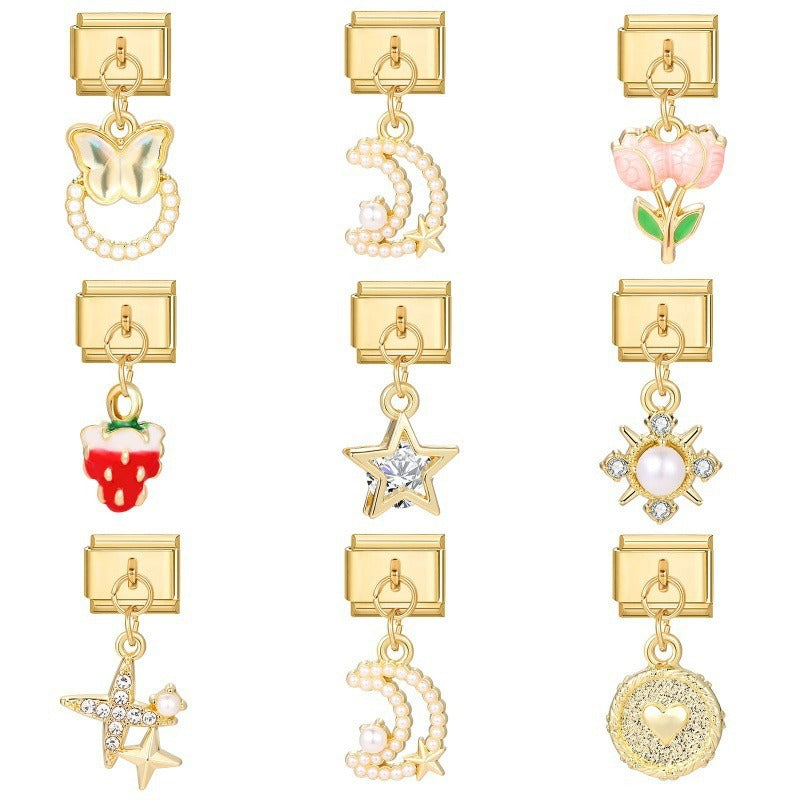 Wholesale 9mm Italian Charm Starter Bracelets DIY Pendant Style Stainless Steel Composable Bracelet