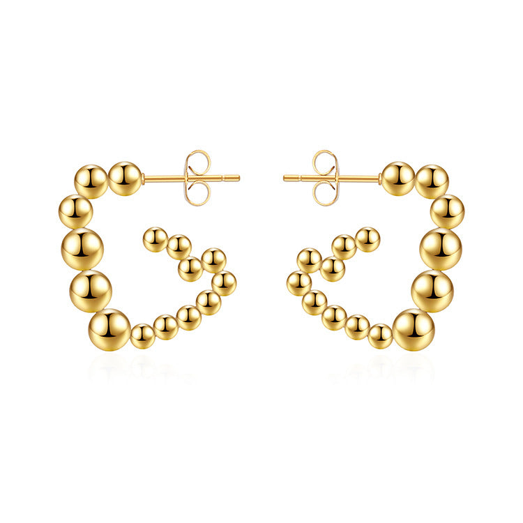 Wholesale Beads Triangle Stainless Steel 18K Gold Plated Earrings ACC-ES-MuShan032