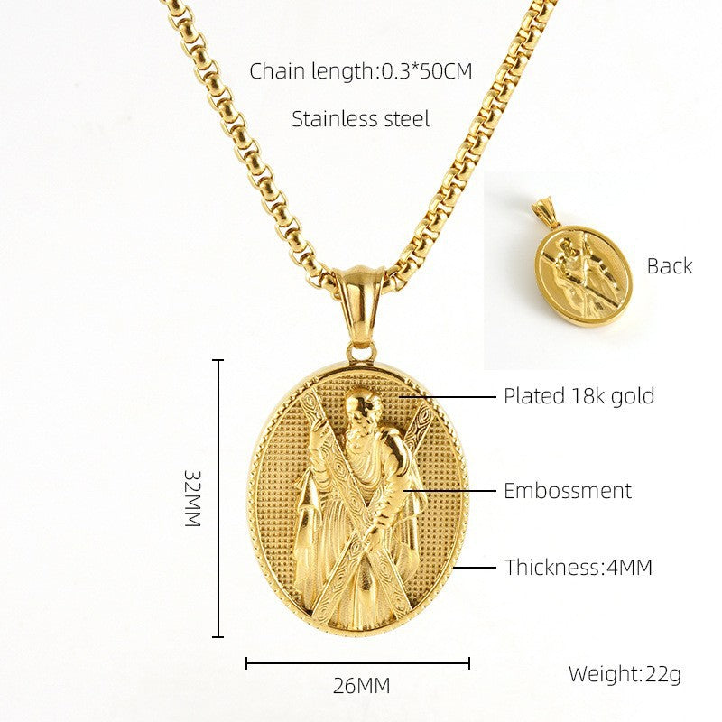 Wholesale Vintage Stainless Steel Necklace Cross Pendant ACC-NE-Zhongy006