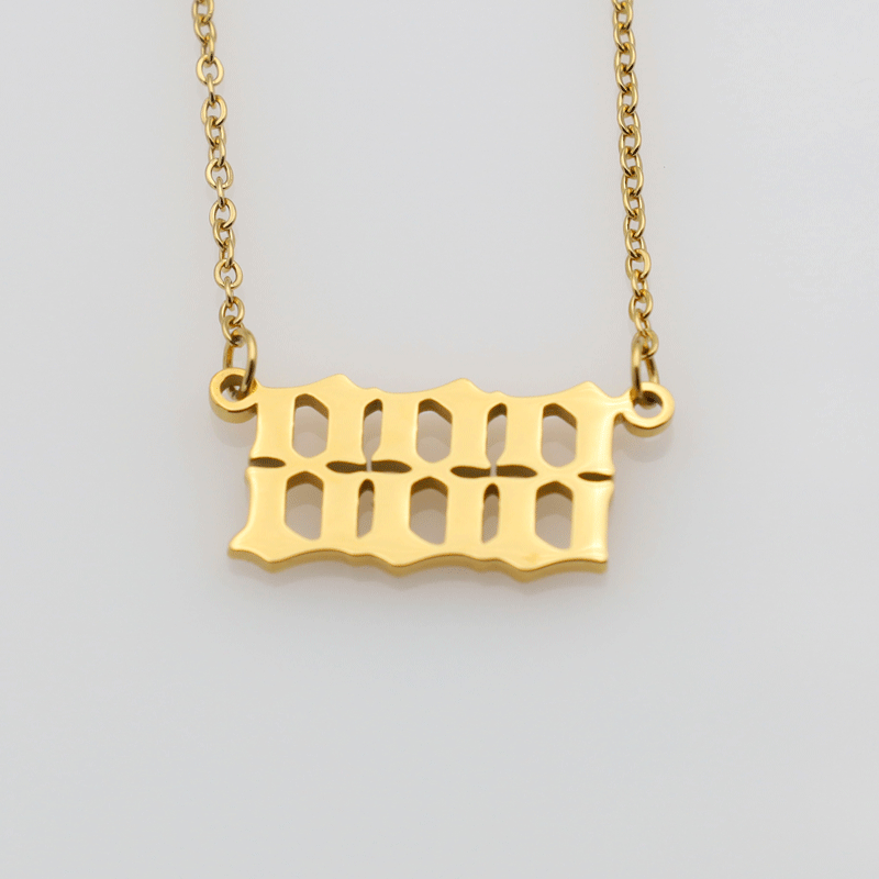 Wholesale Stainless Steel Angel Number Pendant Necklaces ACC-NE-XuanKa001