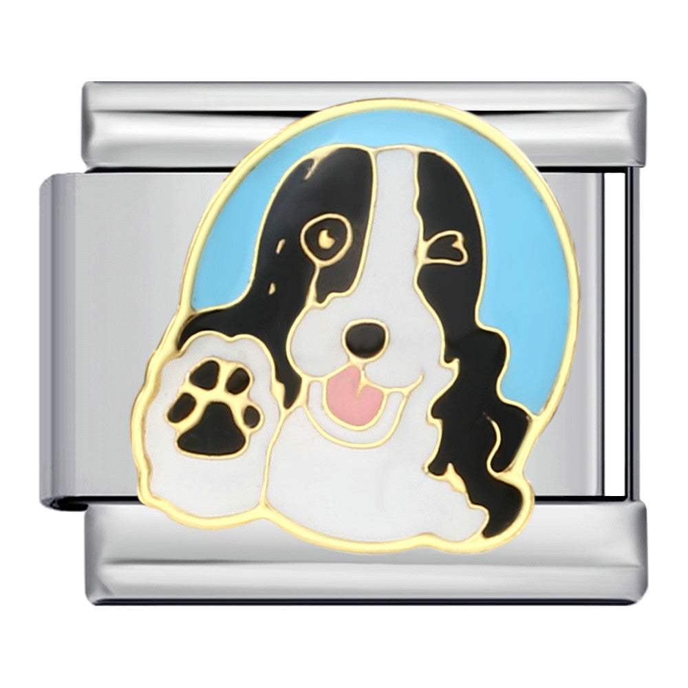 Wholesale  Italian Charm Bracelet 9mm DIY Splicing Removable Cartoon Pet Stainless Steel Composable Bracelet