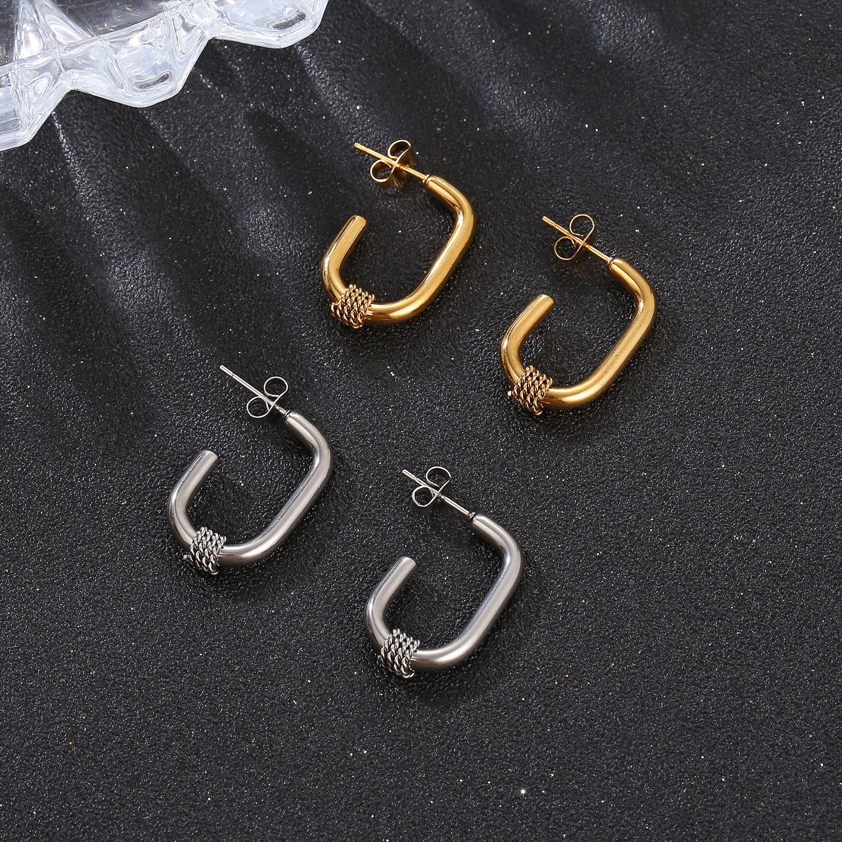 Wholesale  stainless steel oval earrings