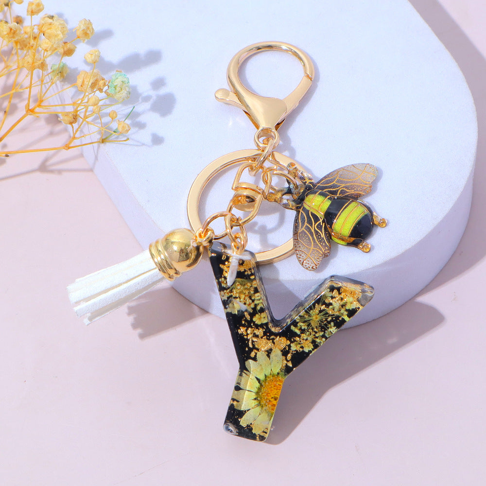 Wholesale Resin Bee Letter Bag Charm Decorative Accent Gift for