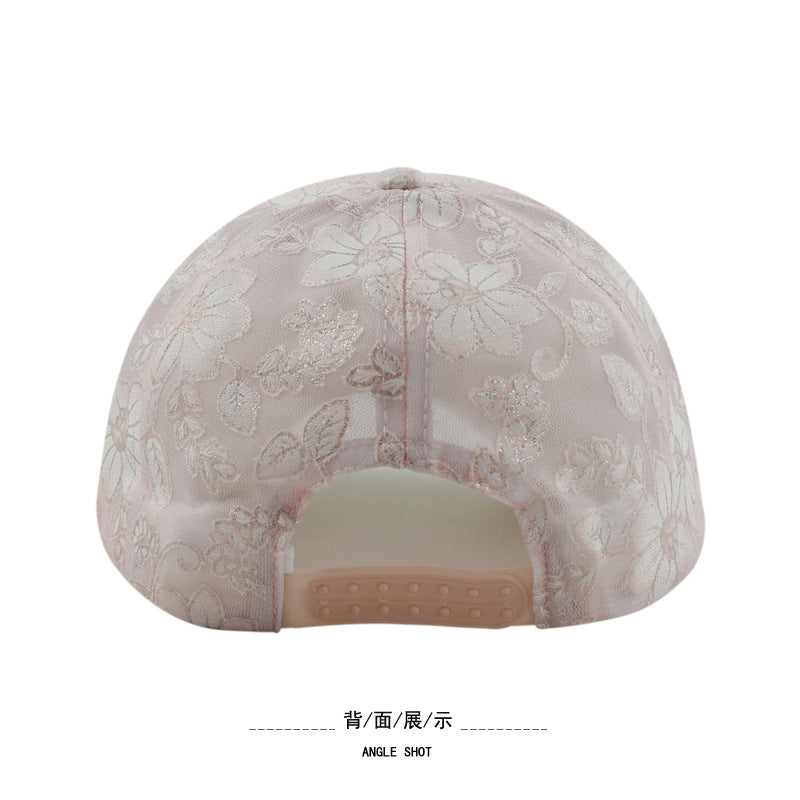 Wholesale Rhinestone Lace Flower Baseball Cap