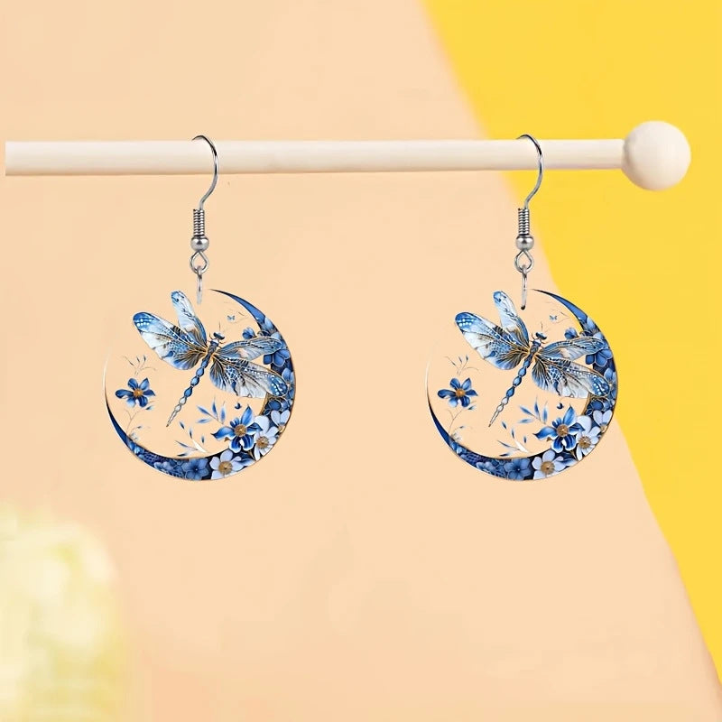 Wholesale  Blue Dragonfly Animal Acrylic Earrings
