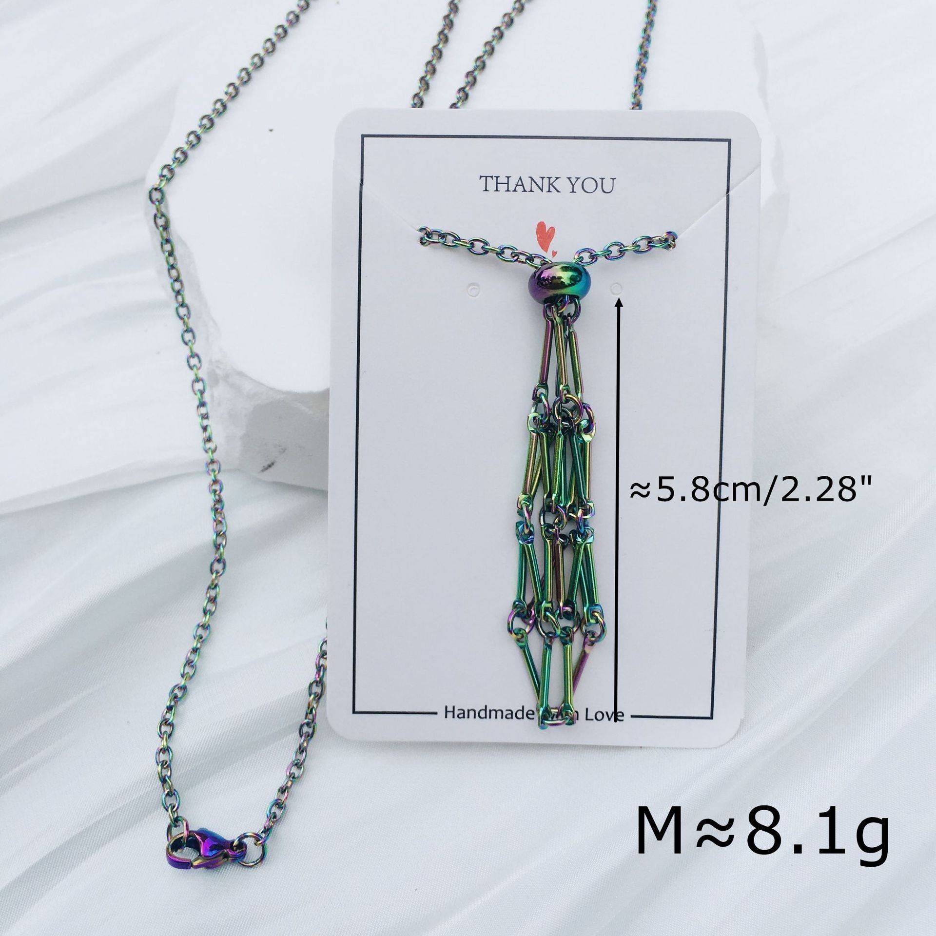 Wholesale Crystal Natural Stone Electroplated Color Bamboo Adjustable Metal Mesh Necklace ACC-NE-RongGuan002