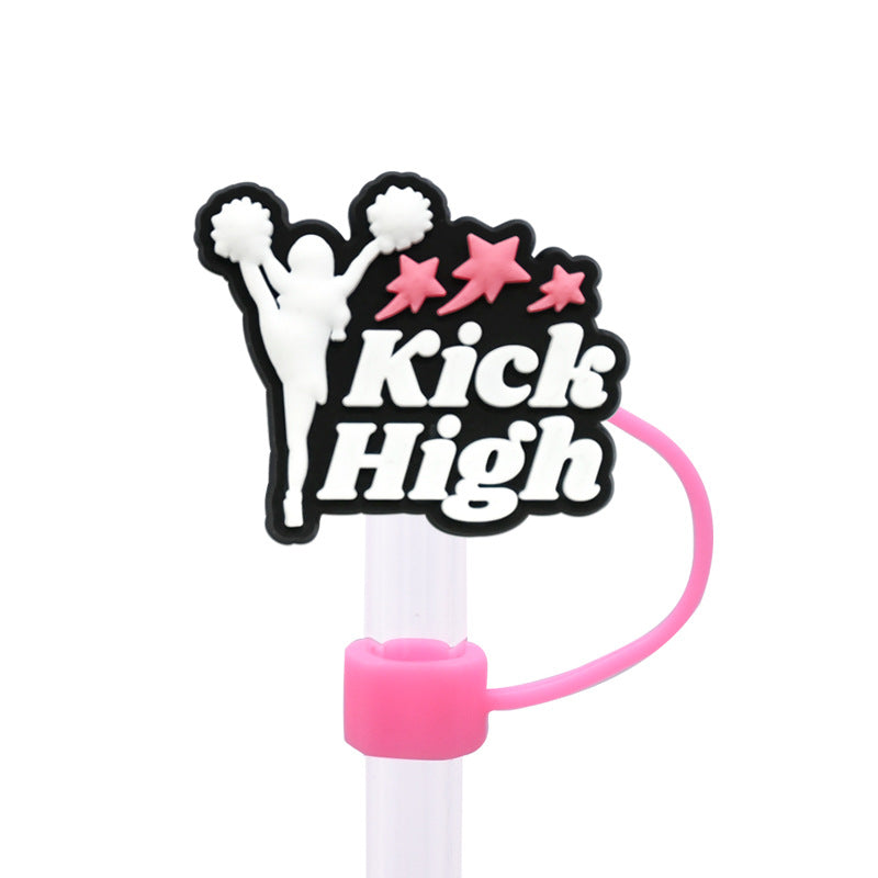 Wholesale Random 100pcs Cheerleading Series 8/10mm PVC Soft Straw Tube Cap