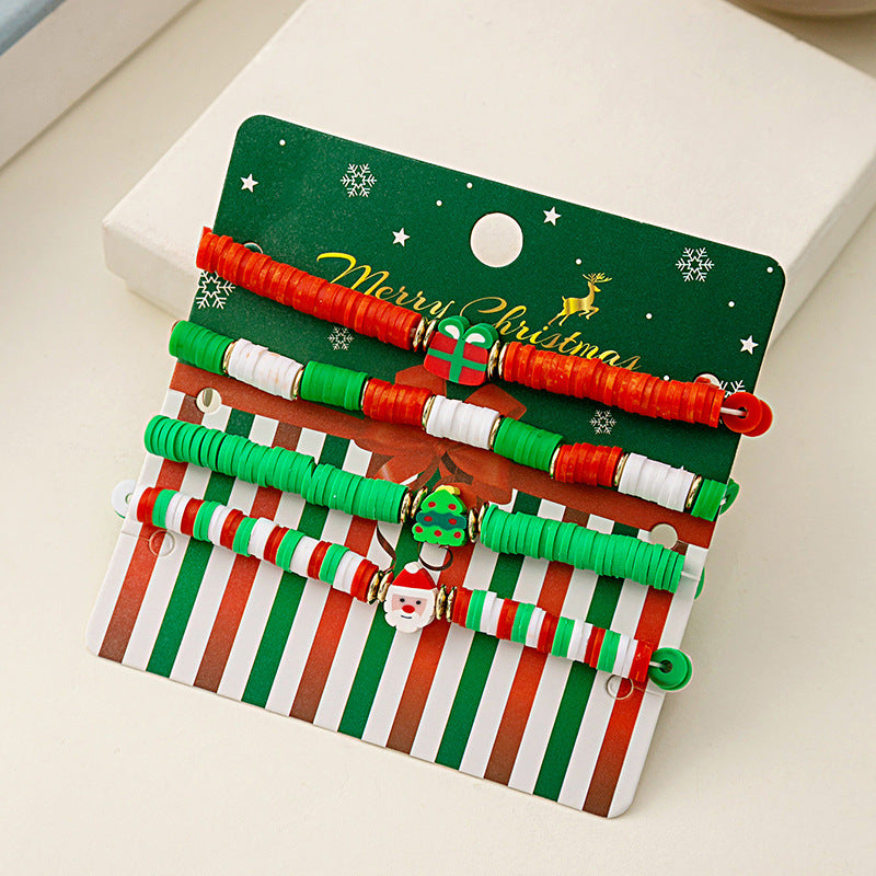 Wholesale Christmas Cartoon Oil Dripping Elk Bell Bracelet ACC-BT-MDD004