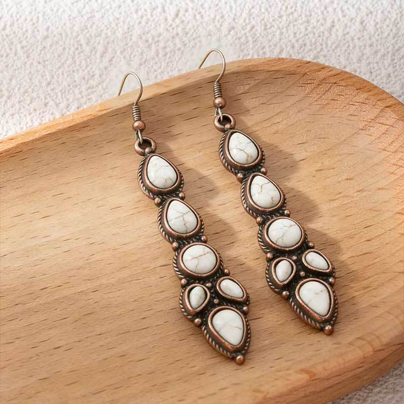Wholesale Vintage-Style Long Teardrop Earrings — Bold,  Distinctive,  and Bohemian-Inspired Turquoise Dangles