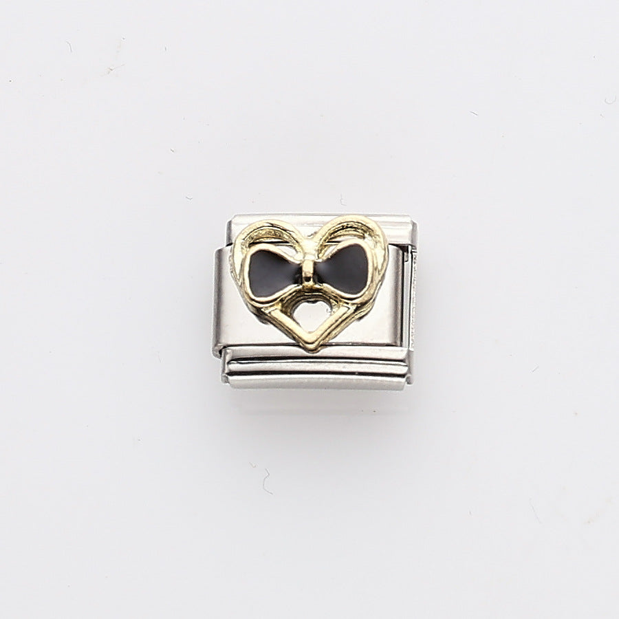 Wholesale 10pcs Italian Charm Bracelet 9mm DIY Splicing Pearl Heart Stainless Steel Composable Bracelet