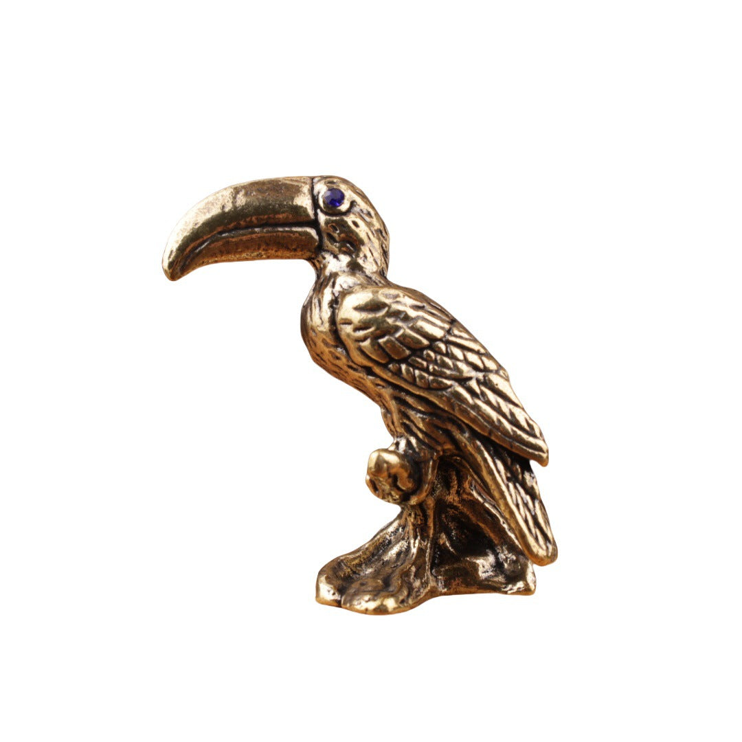 Wholesale Brass Parrot Ornament Chinese Style Retro Home Office Desktop Decor