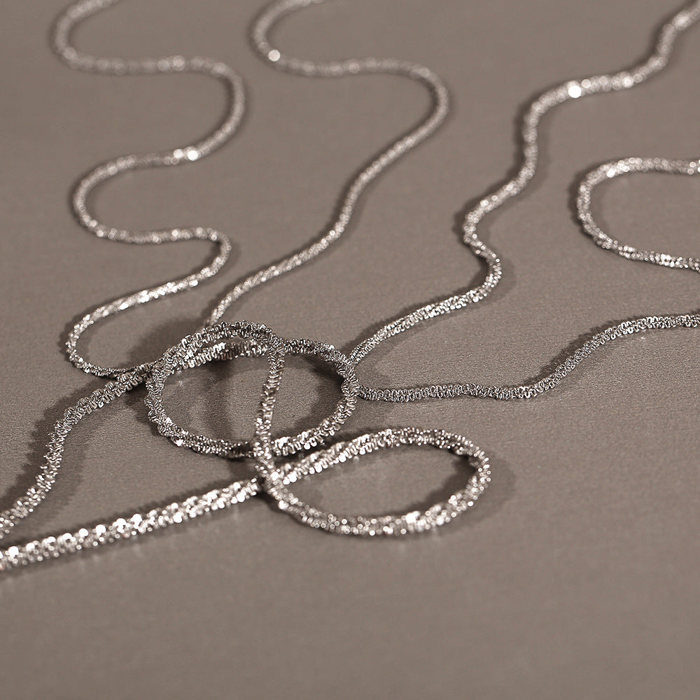 Batch of Shiny Plain Chain Titanium Steel Choker Necklaces ACC-NE-Yixin007