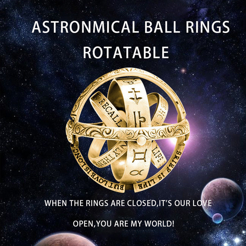 Wholesale Vintage Astronomical Ball Ring Deformation Rotating Ring ACC-RS-LR007