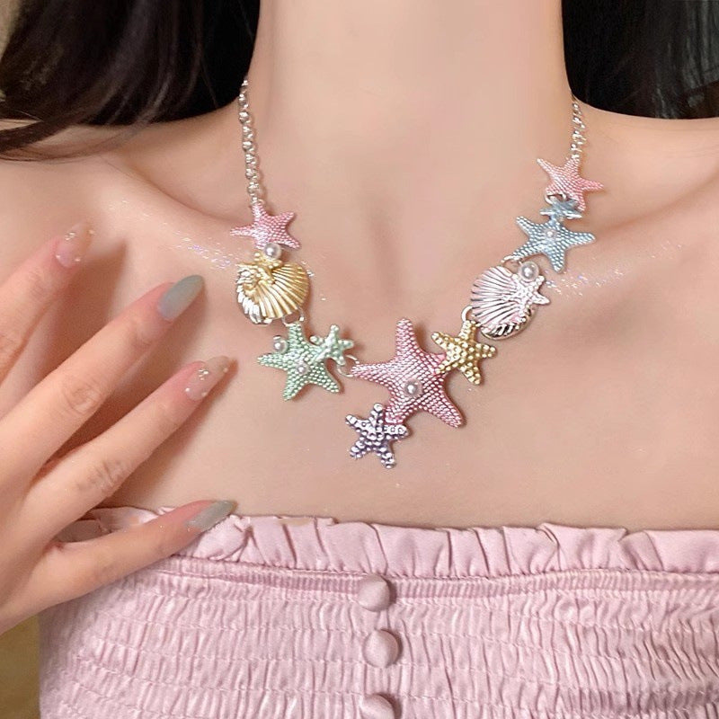 Wholesale Alloy Starfish Shell Necklace