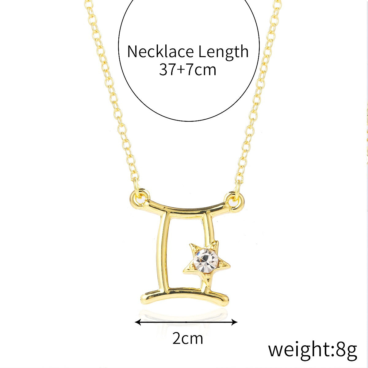 Wholesale constellation card pendant clavicle chain twelve constellation necklace