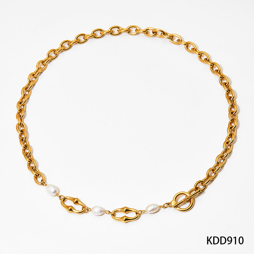 Wholesale stainless steel gold-plated necklace bracelet