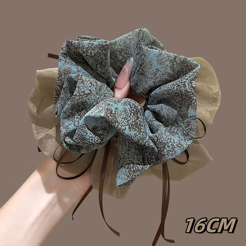 Wholesale Chunky Rainbow Polka Dot Lace Scrunchie Sweet Hair Tie Fashion Accessory Everyday Gift