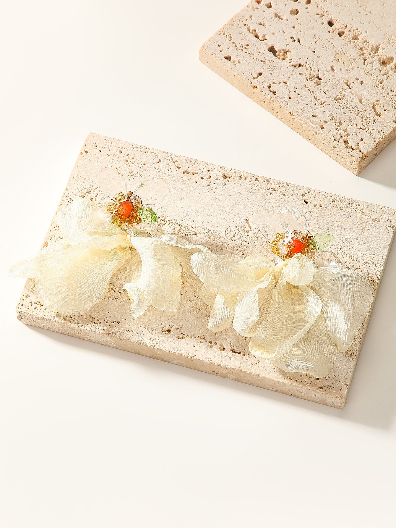 Wholesale Yellow flower fabric earrings