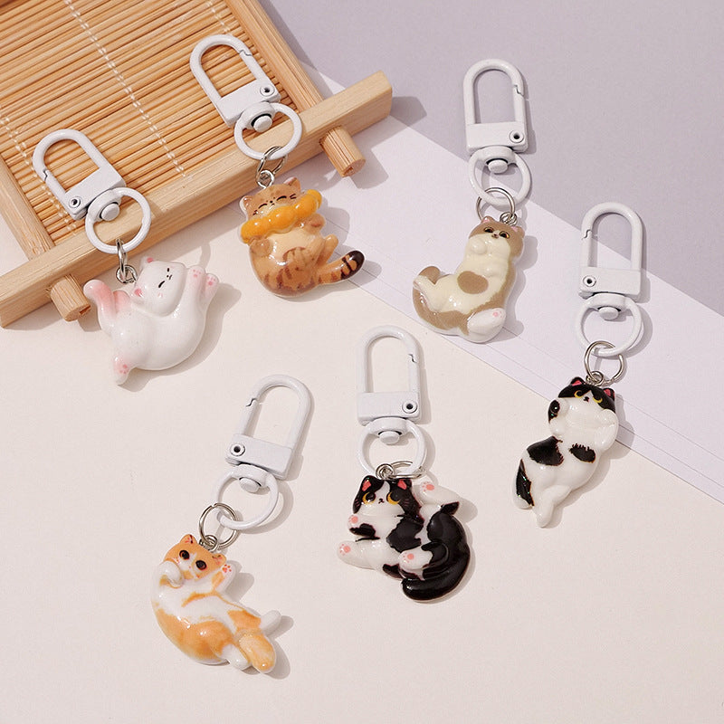 Wholesale Cartoon Cat Resin Keychain Car Key Accessory Party Gift