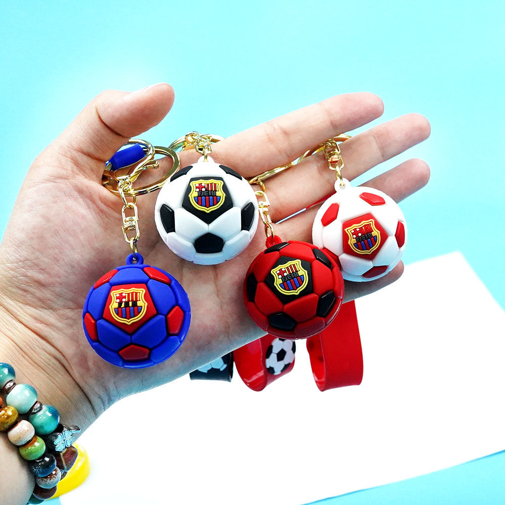 Wholesale Design Football Keychain PVC Material Car Key Accessory Bag Charm for Couples