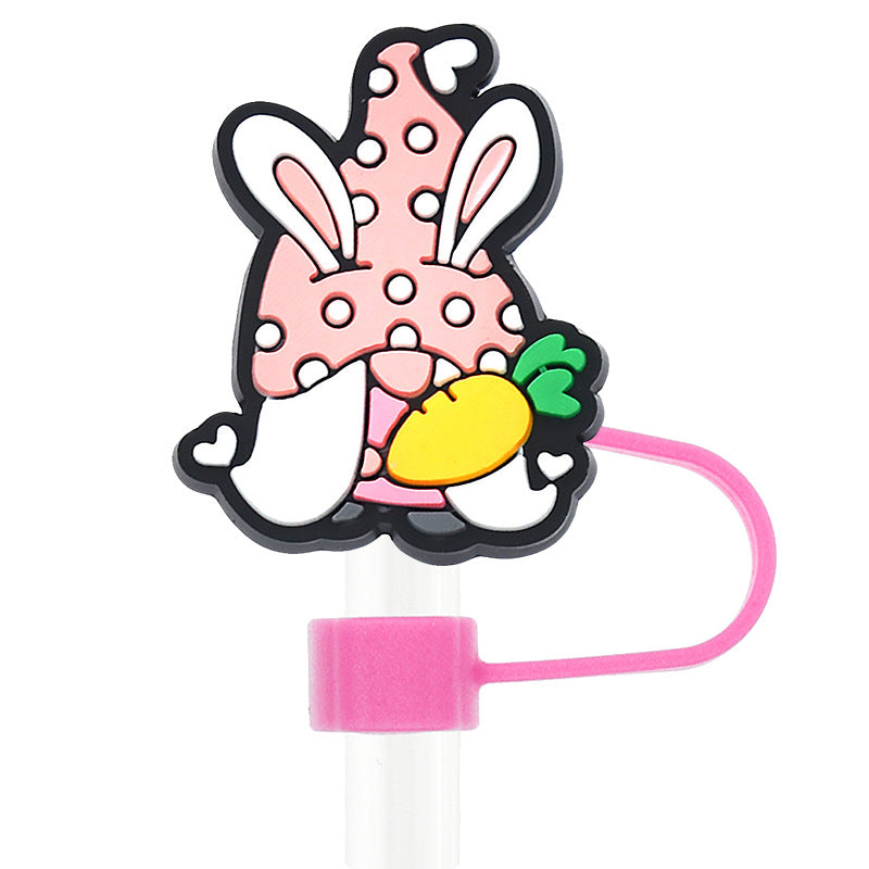 Wholesale Random 100pcs Easter 10mm PVC Soft Straw Tube Cap ACC-SCR-RYY088