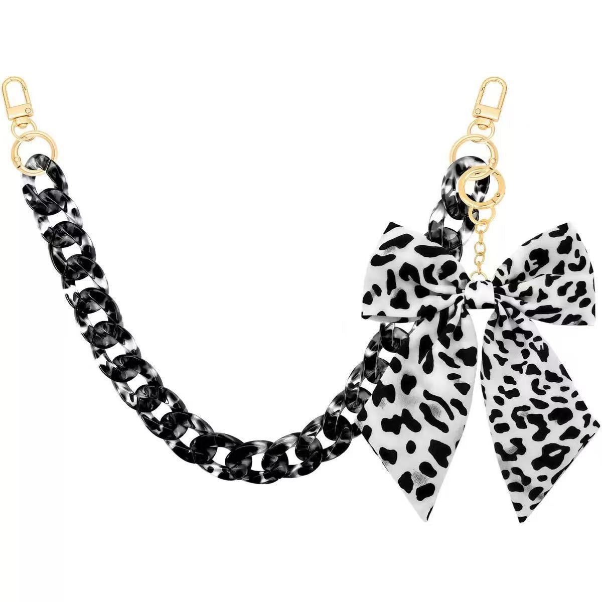 Wholesale Leopard Print Zinc Alloy Handbag Chain Strap Fashion Bag Charm Car Key Accessory Trendy Chic